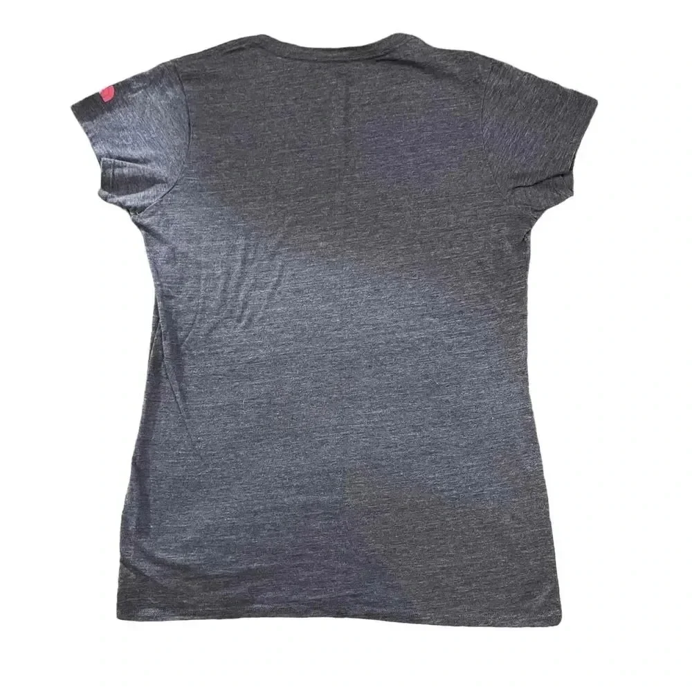 The North Face Women's Grey Short Sleeve V-Neck‎ Graphic Slim Fit T-Shirt Medium - Picture 4 of 4